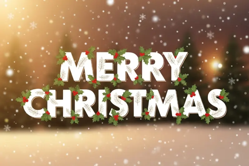 Holly Leaves Decorative Font