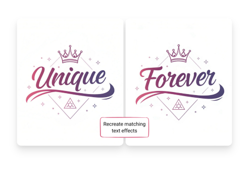 Recreate Matching Text Effects