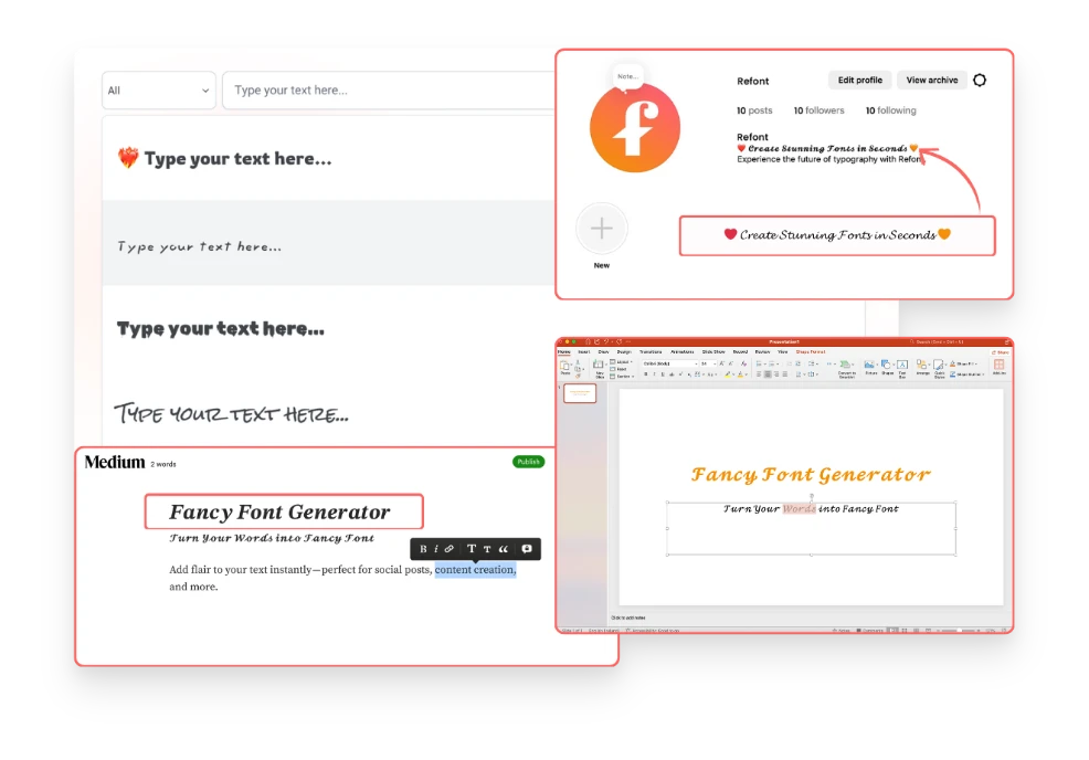 100+种字体样式任您选择