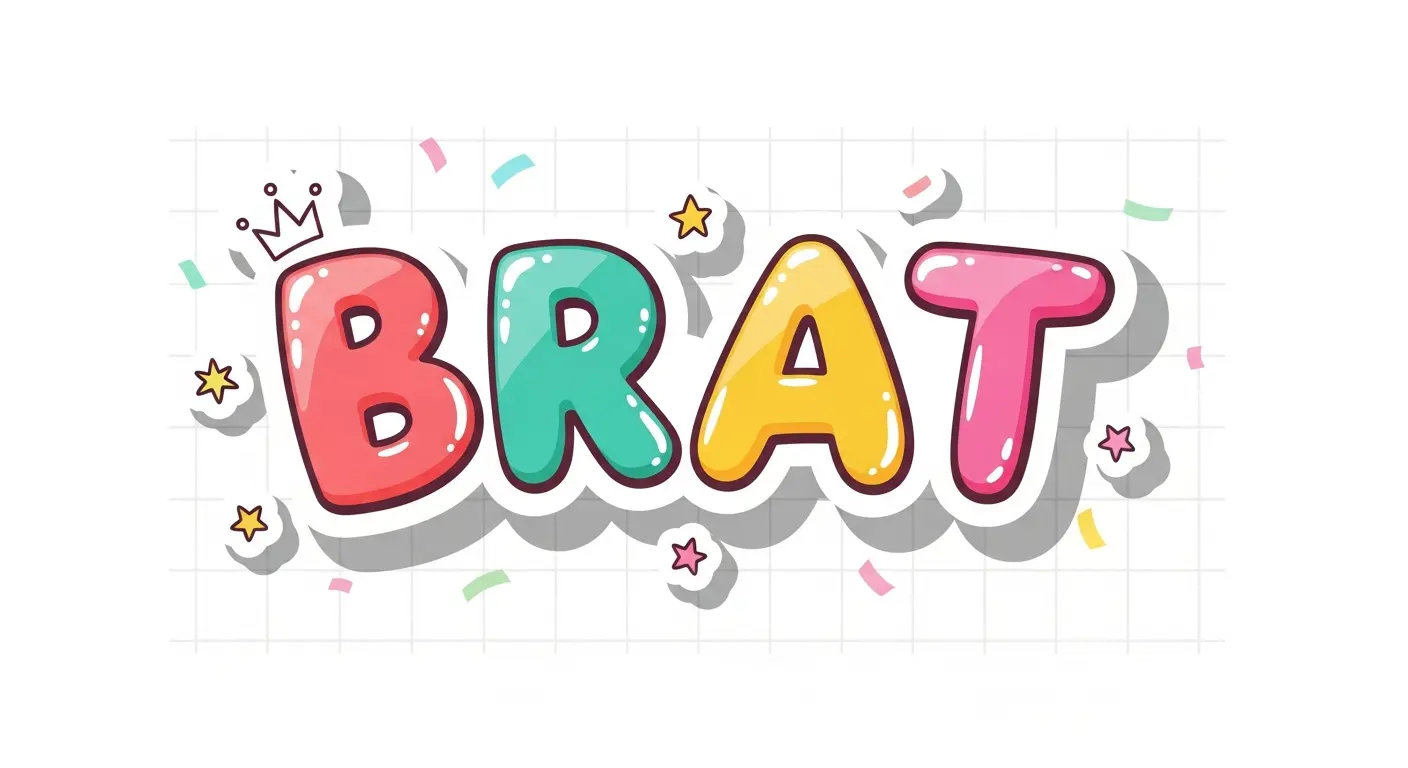 Brat Font Sticker Sheet Preview