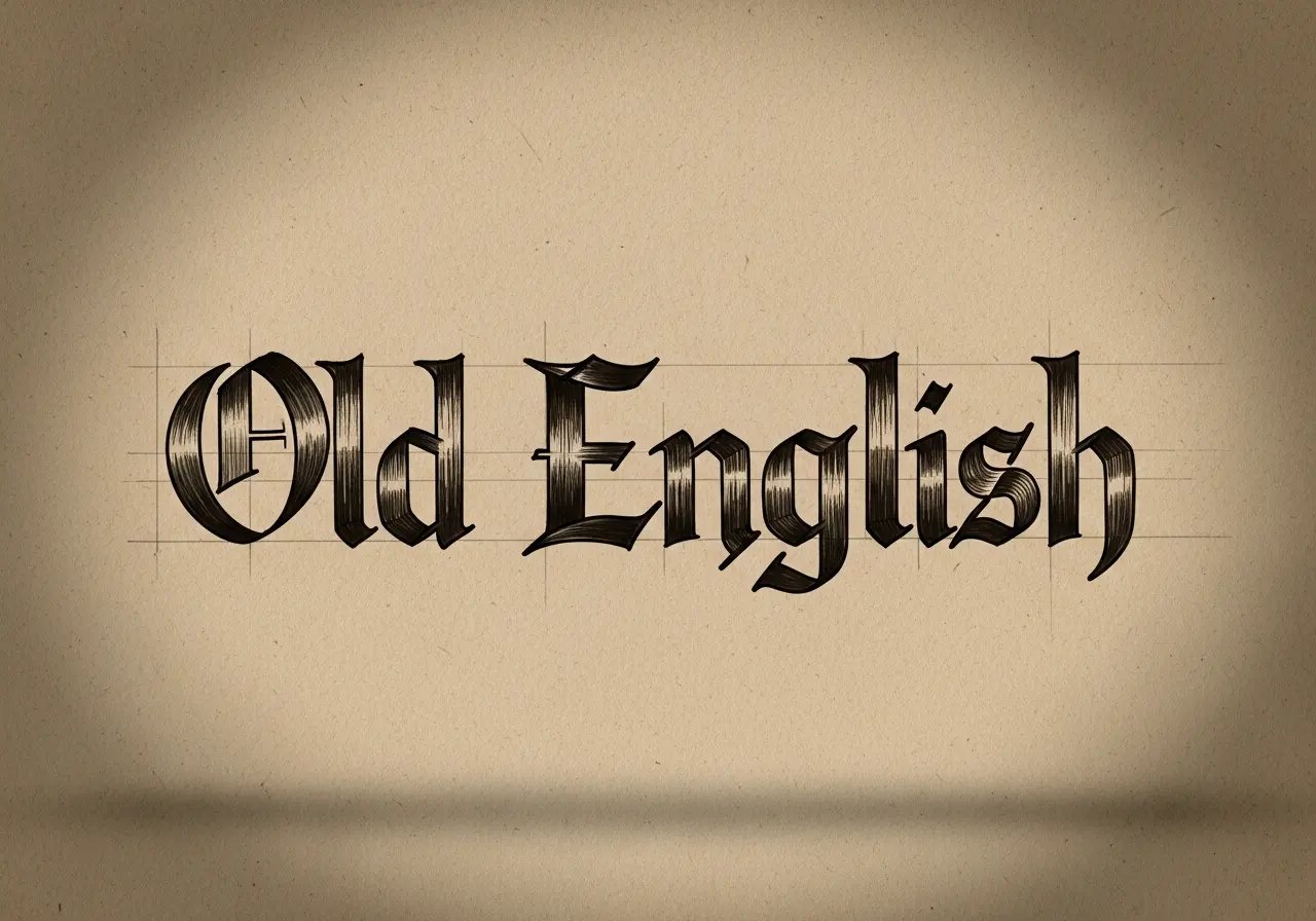 Hand-Drawn Medieval Script