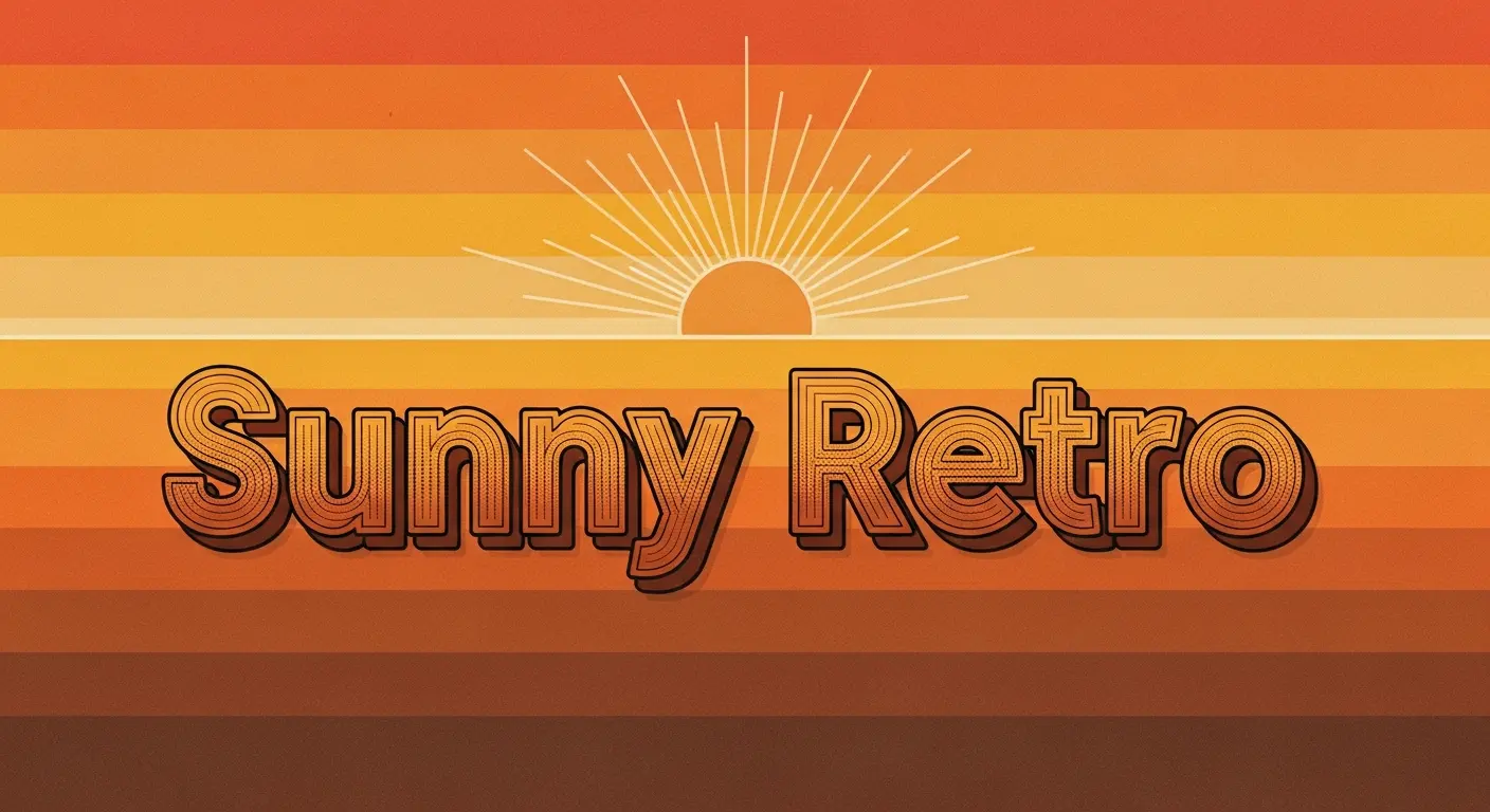 Sunset Retro Font Logo Example