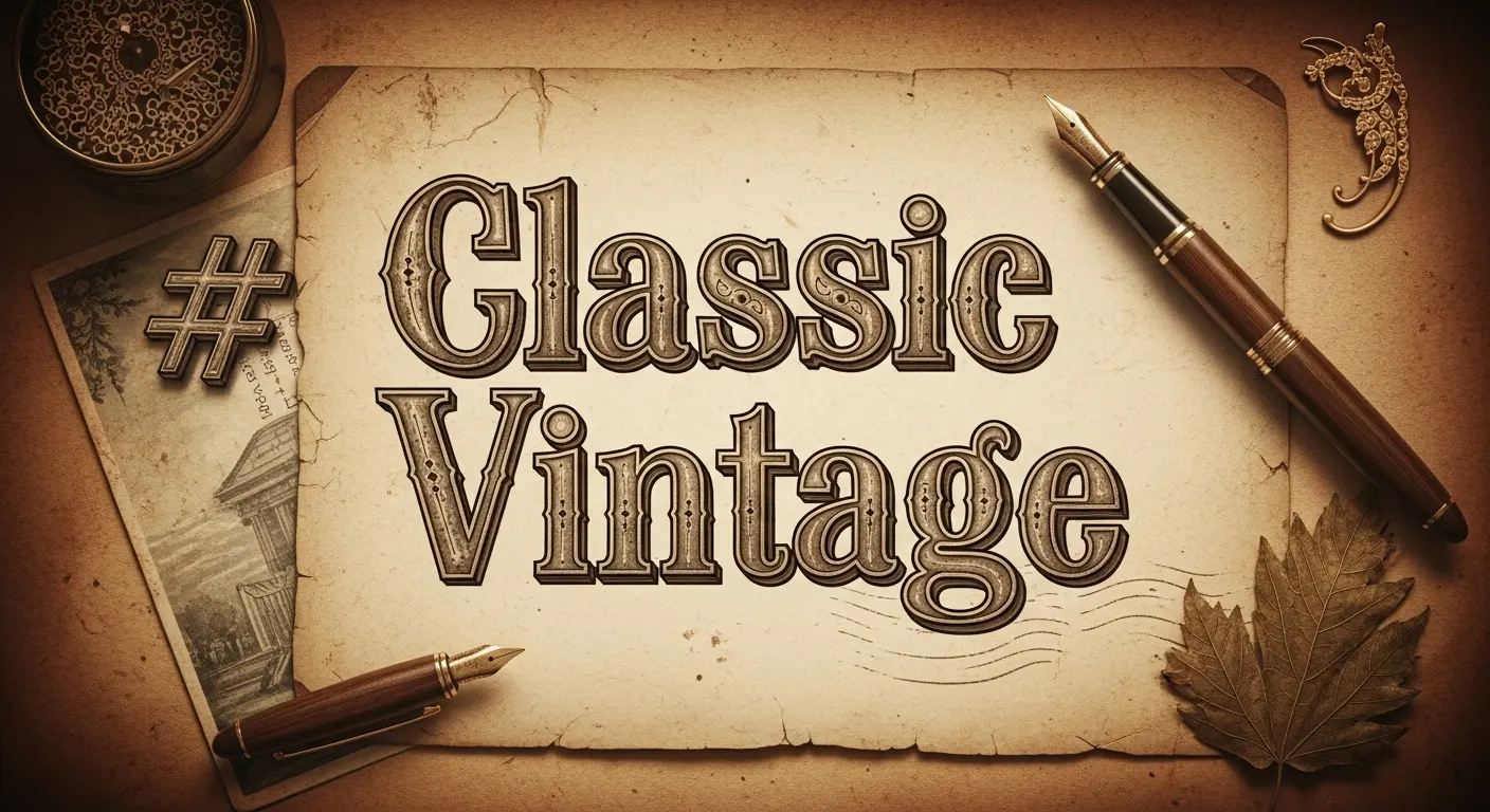 Vintage serif display font on aged paper