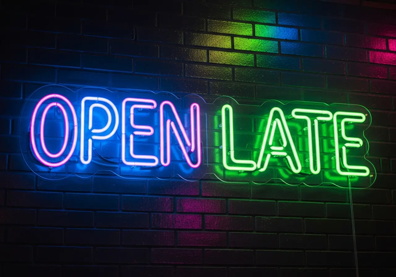 Neon Sign Retro Script