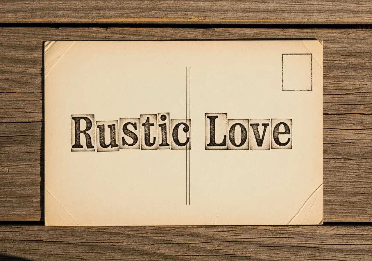 Hand-Stamped Rustic Wedding Font