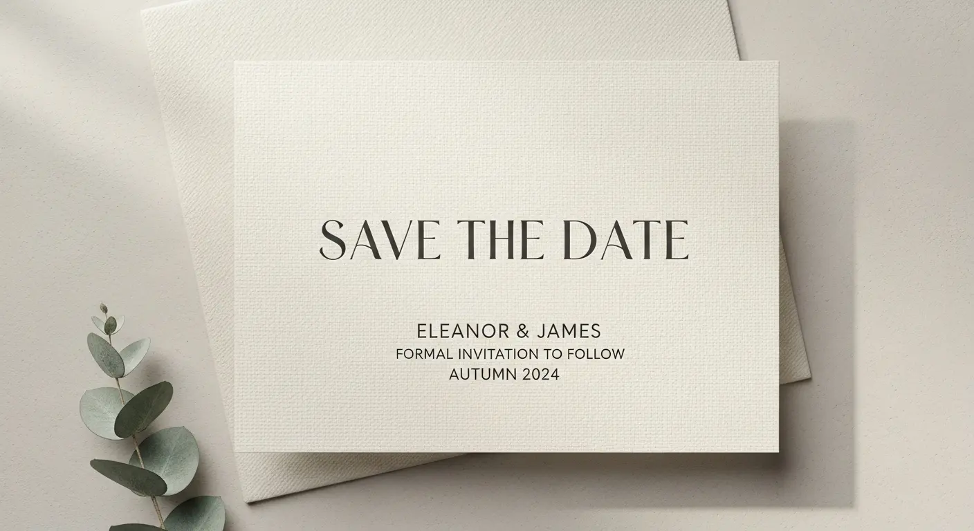 Modern serif wedding invitation font sample