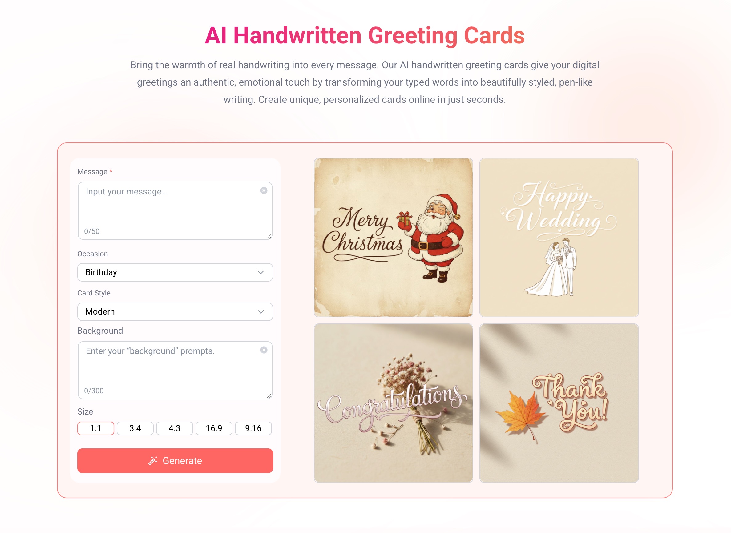 Handwritten Card Machine AI Handwritten Greeting Cards