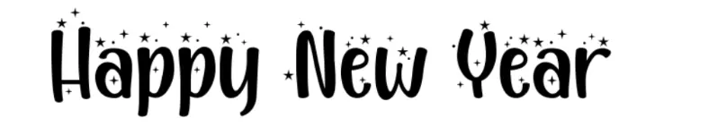 New Year Celebration Starry Font