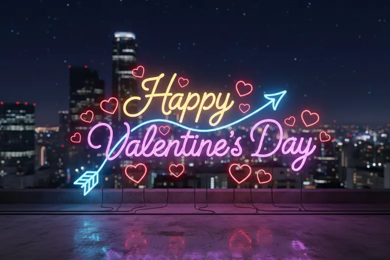 Romantic Neon Valentine Script