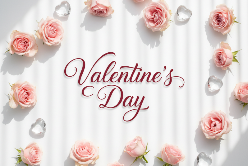 Elegant Rose-Petal Calligraphy